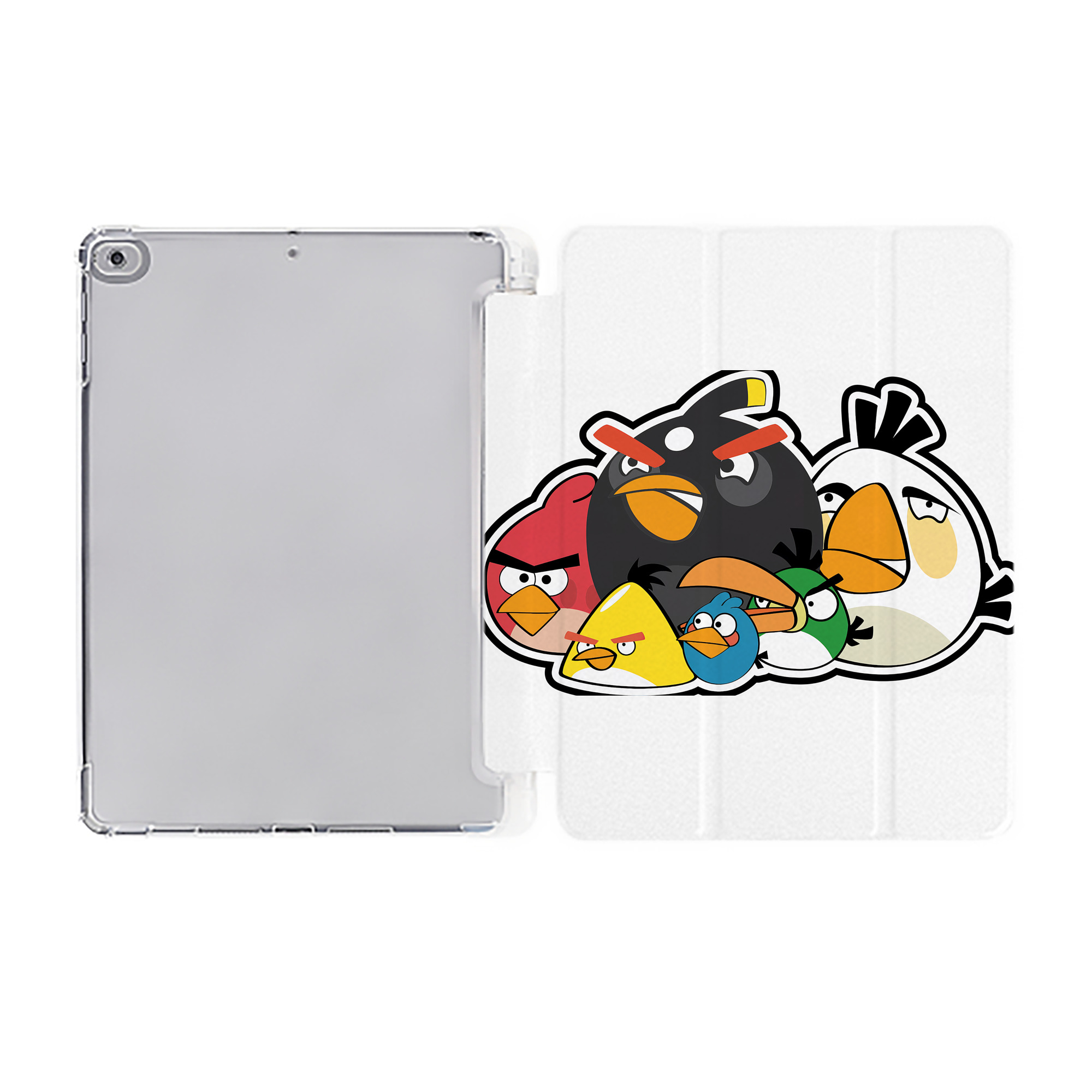 （画像用） Angry Birds アングリーバード IPad ケース ペン収納付き 三つ折りスタンド PUレザー×シリコン 対応機種9.5/10.5/10.9インチ